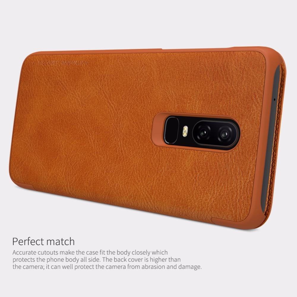 OnePlus 6 Genuine QIN Leather Flip Case