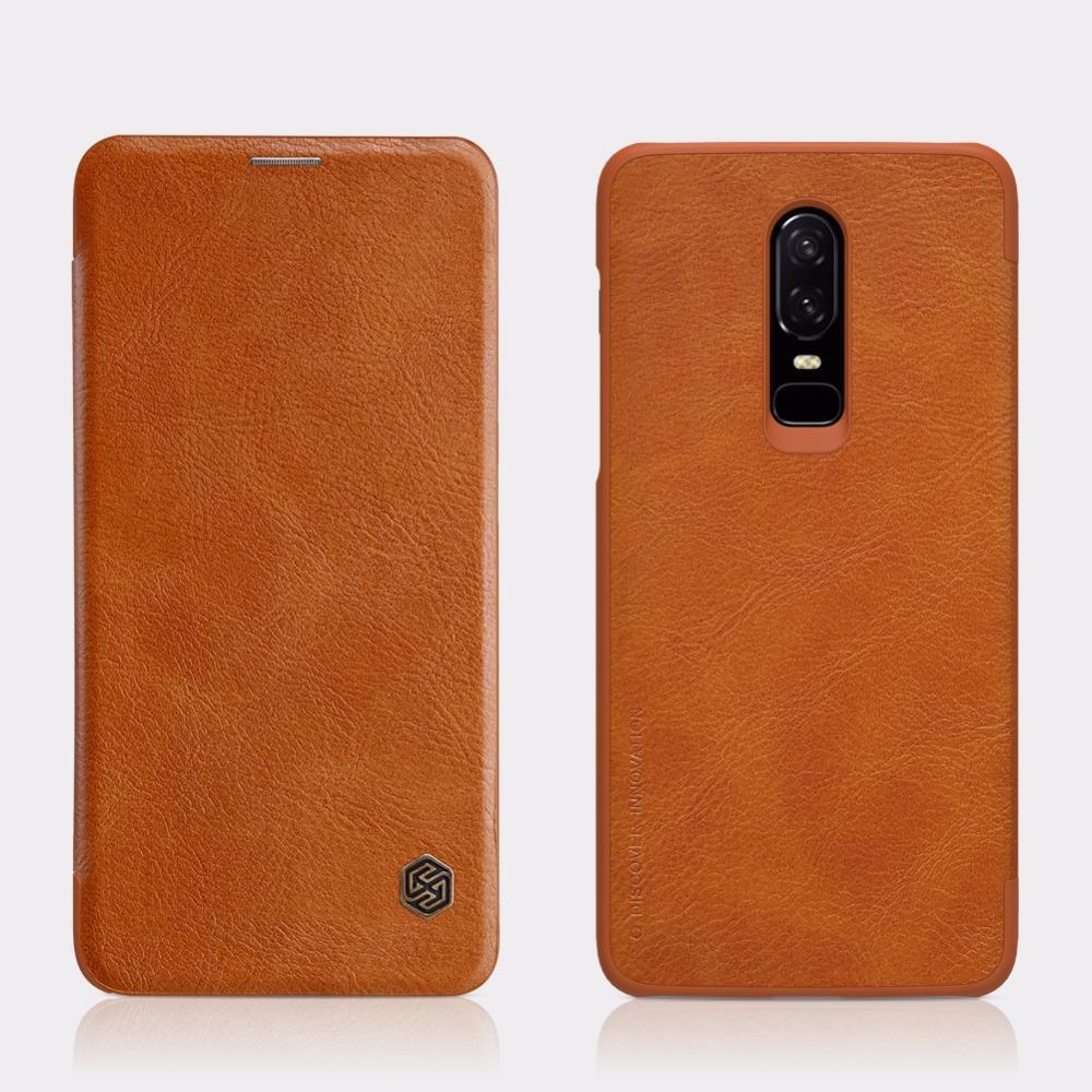 OnePlus 6 Genuine QIN Leather Flip Case