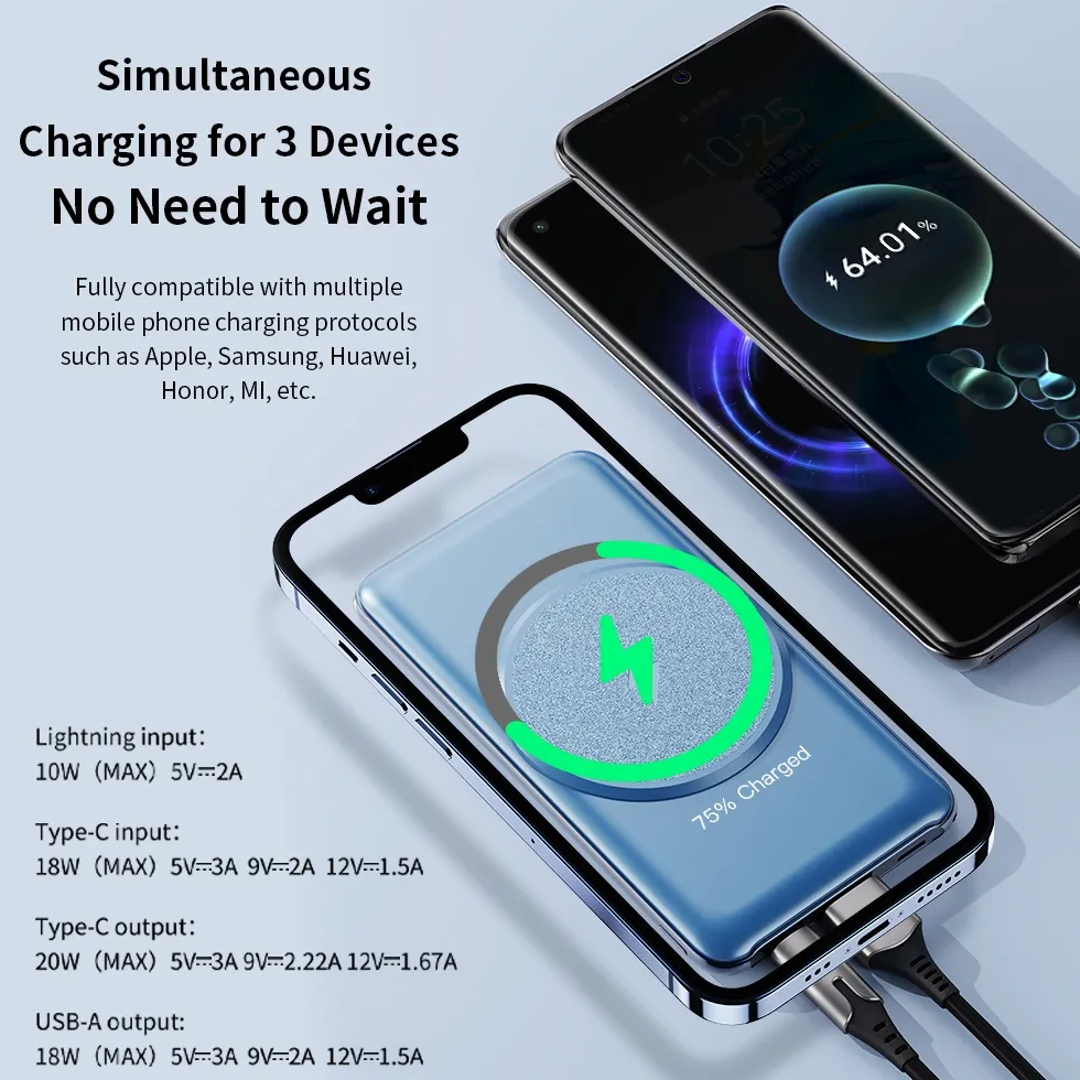 Rock Space - Magnetic Wireless PD 10000 mAh Fast Wireless Charger
