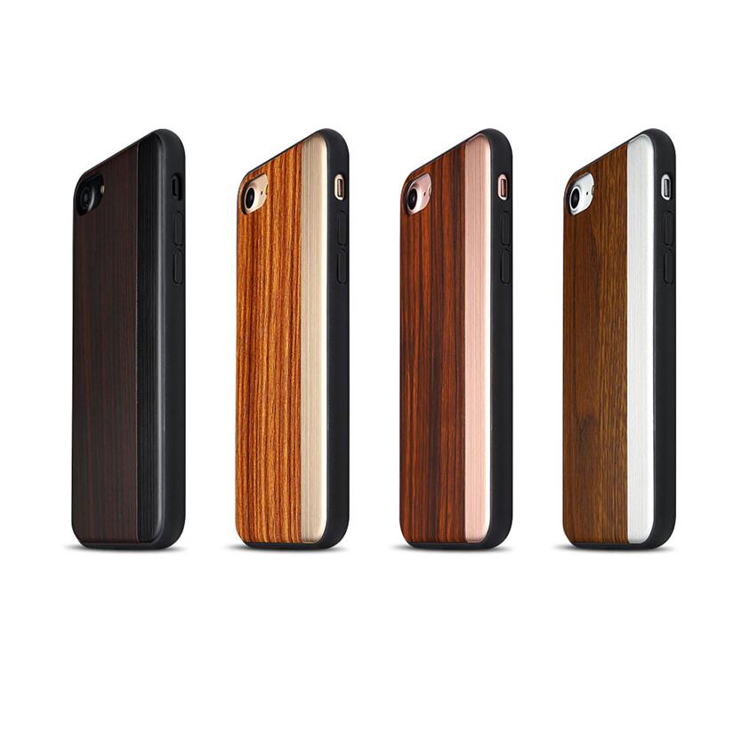 iPhone 8 Plus Straight Pattern Wooden TPU Series Case