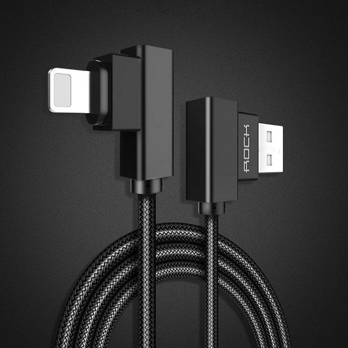 L Bend Nylon Braided USB Charging Cable