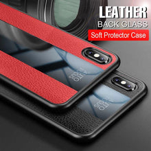 Load image into Gallery viewer, iPhone X/XS Leather Texture Plexiglass Case
