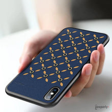 Load image into Gallery viewer, Rock ® iPhone XS Max Leather Weave Stud Case
