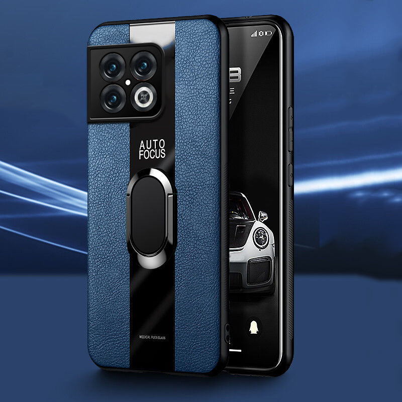 Plexiglass Luxury Leather Ring Case - OnePlus