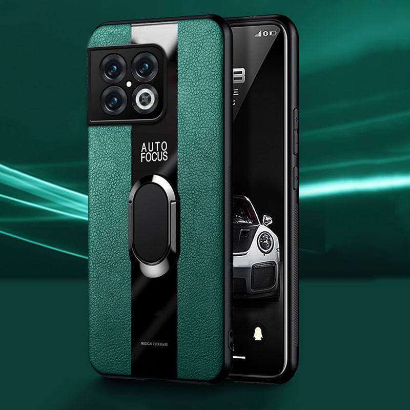 Plexiglass Luxury Leather Ring Case - OnePlus