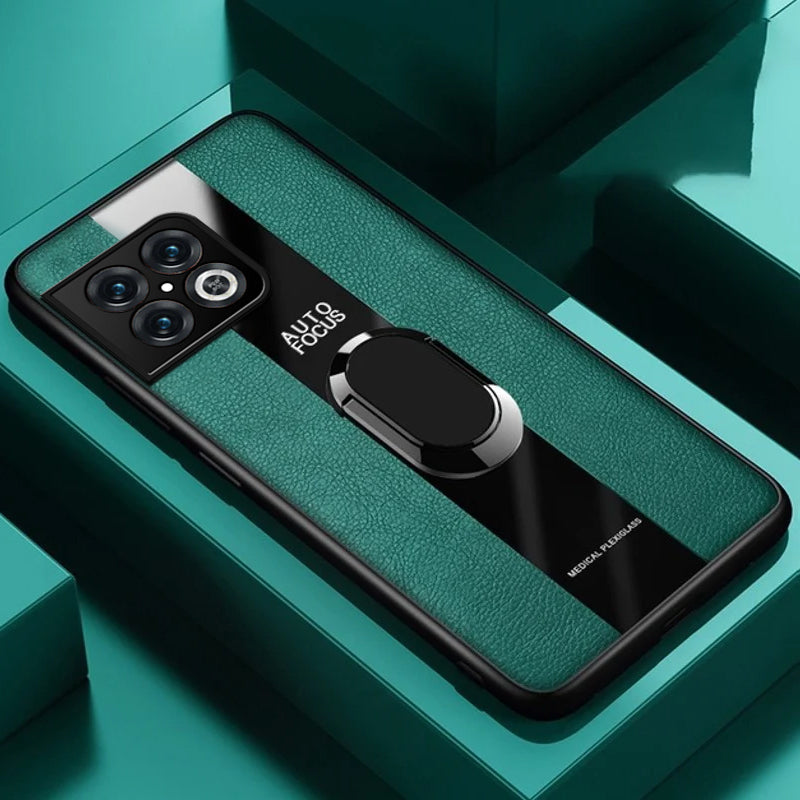 Plexiglass Luxury Leather Ring Case - OnePlus