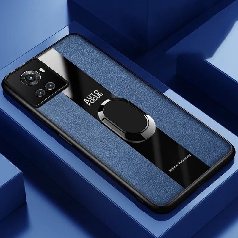 Plexiglass Luxury Leather Ring Case - OnePlus