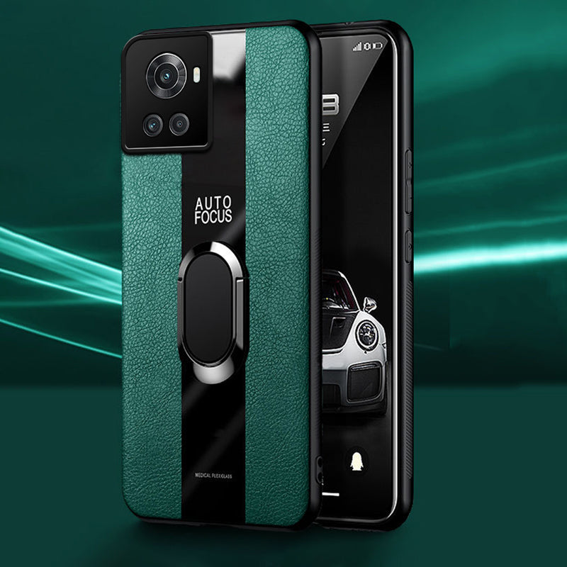 Plexiglass Luxury Leather Ring Case - OnePlus