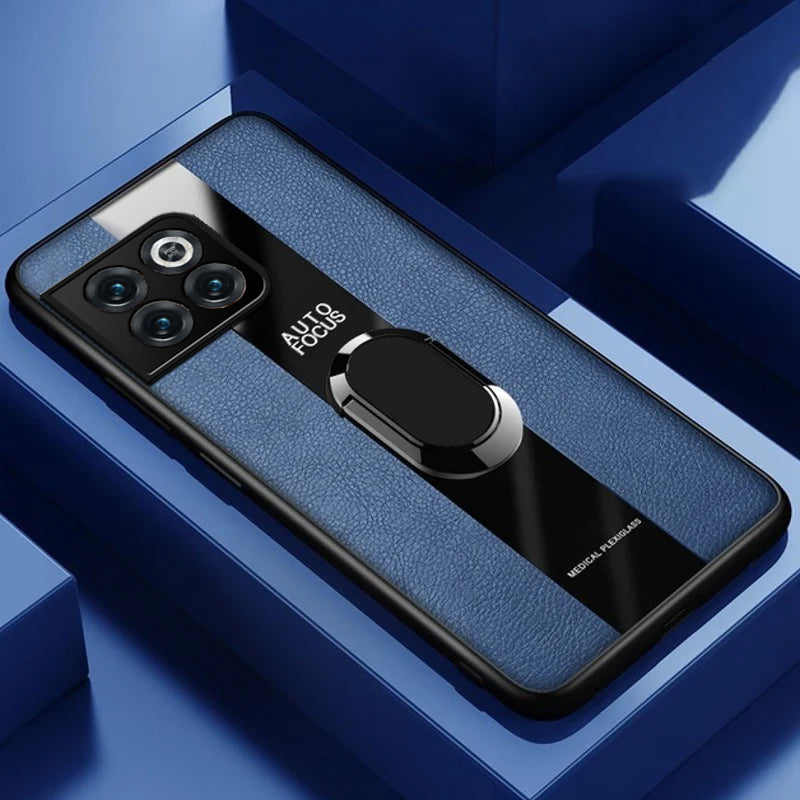 Plexiglass Luxury Leather Ring Case - OnePlus