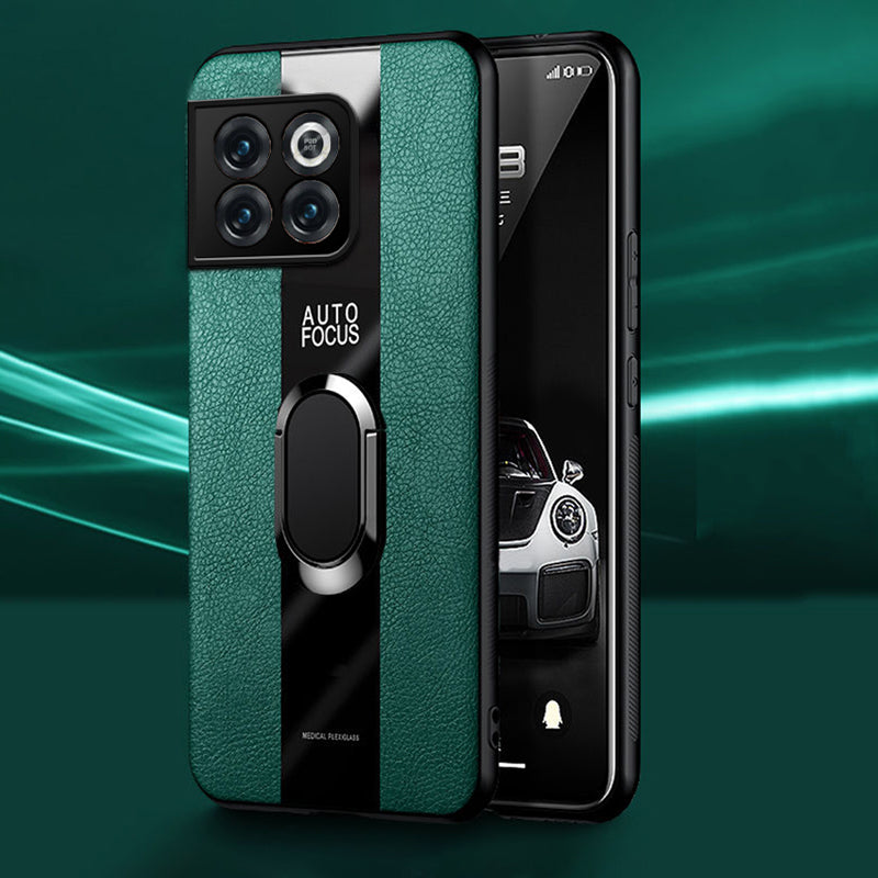 Plexiglass Luxury Leather Ring Case - OnePlus