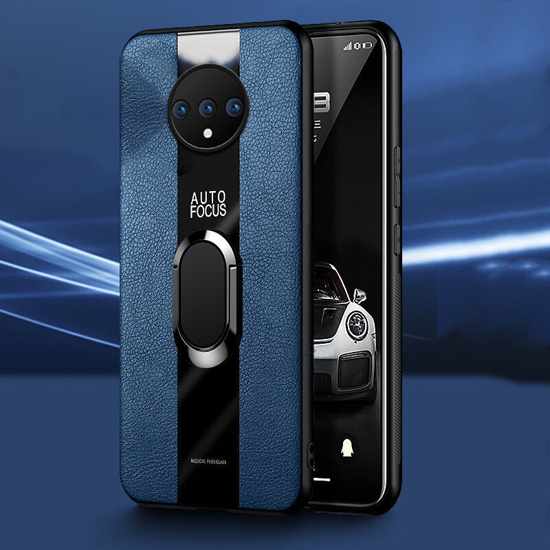 Plexiglass Luxury Leather Ring Case - OnePlus