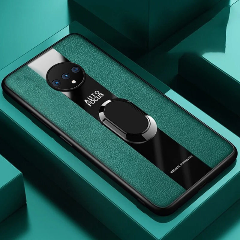 Plexiglass Luxury Leather Ring Case - OnePlus