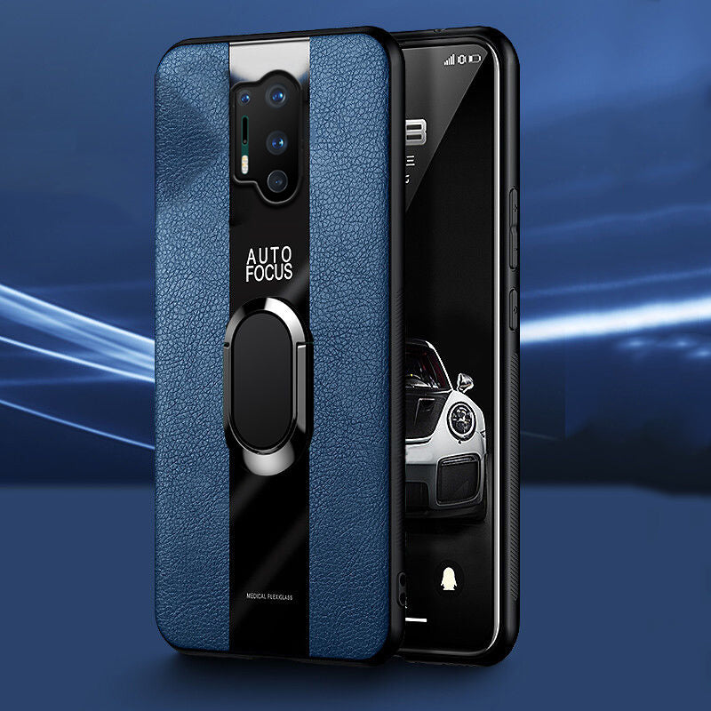 Plexiglass Luxury Leather Ring Case - OnePlus