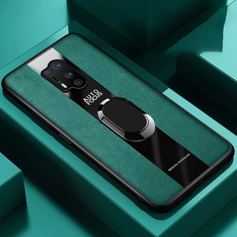 Plexiglass Luxury Leather Ring Case - OnePlus