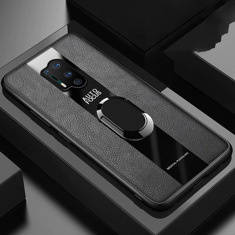 Plexiglass Luxury Leather Ring Case - OnePlus