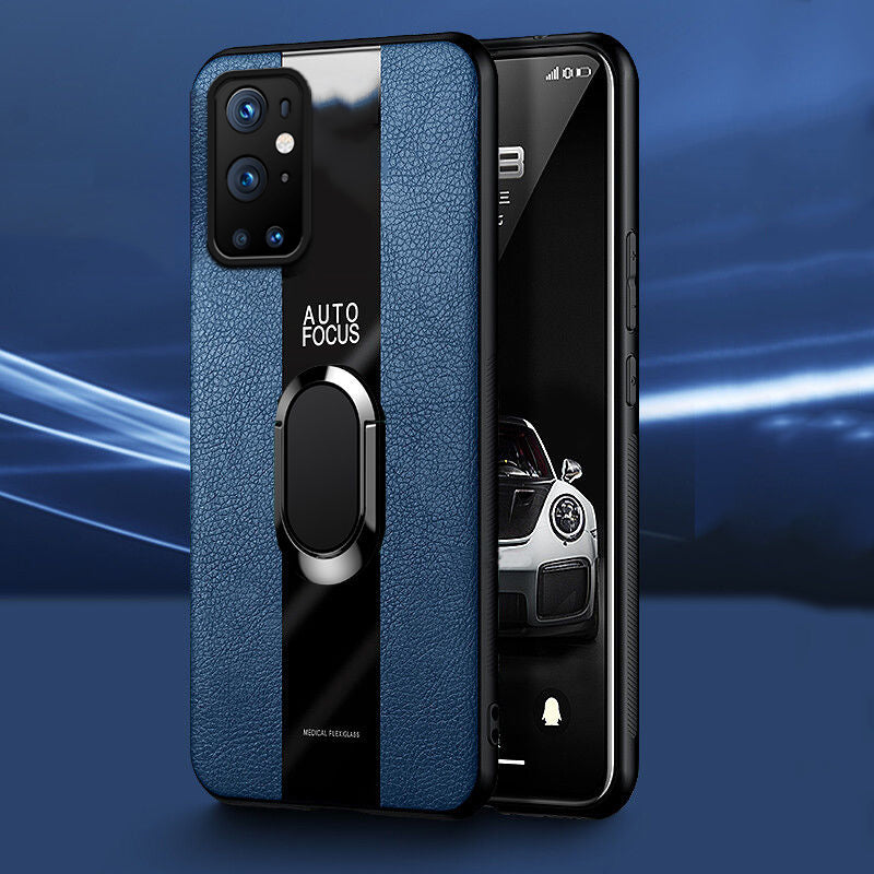 Plexiglass Luxury Leather Ring Case - OnePlus