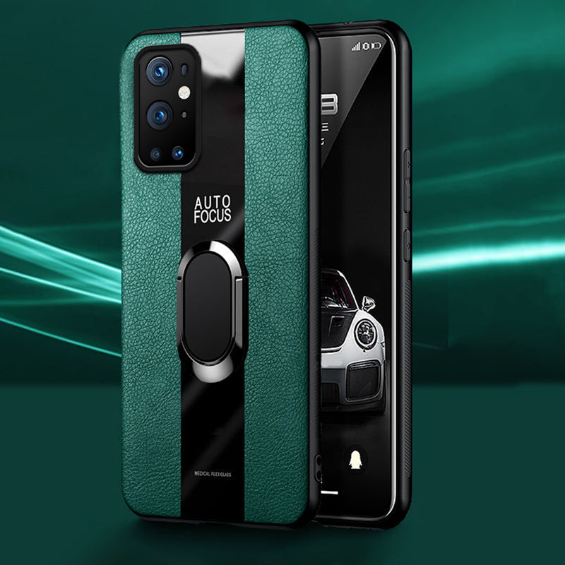 Plexiglass Luxury Leather Ring Case - OnePlus