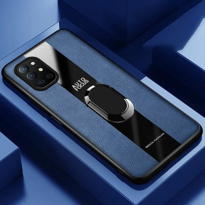 Plexiglass Luxury Leather Ring Case - OnePlus