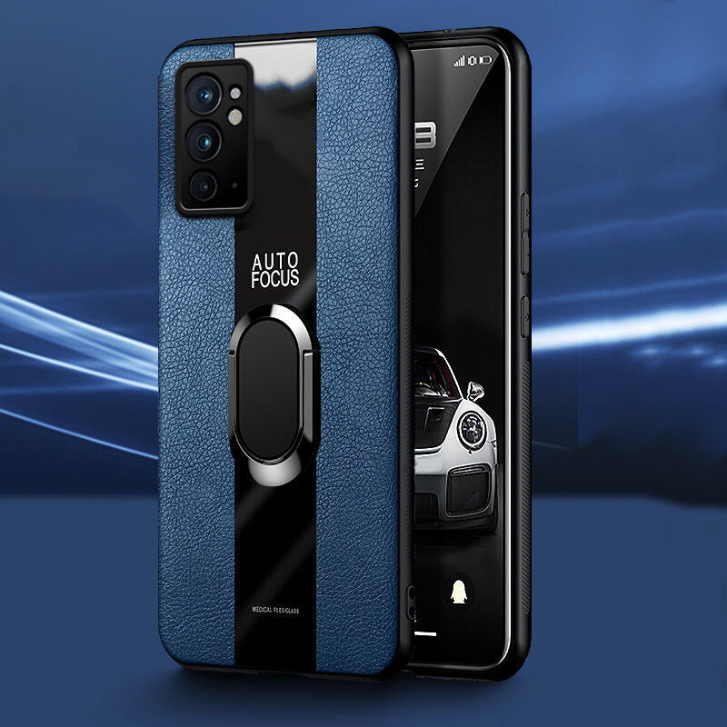 Plexiglass Luxury Leather Ring Case - OnePlus