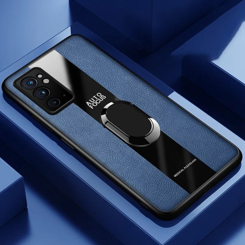 Plexiglass Luxury Leather Ring Case - OnePlus