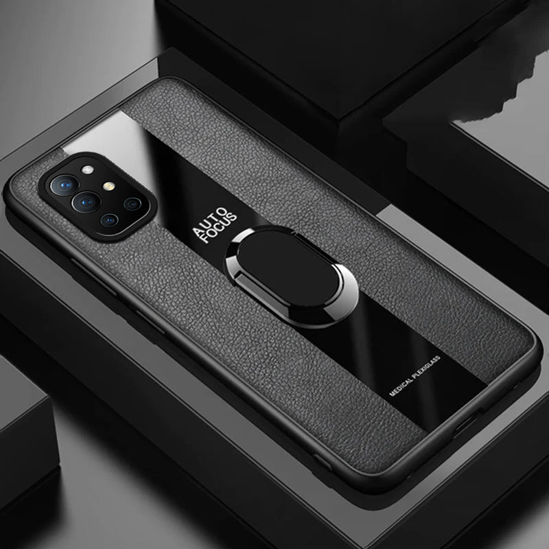 Plexiglass Luxury Leather Ring Case - OnePlus