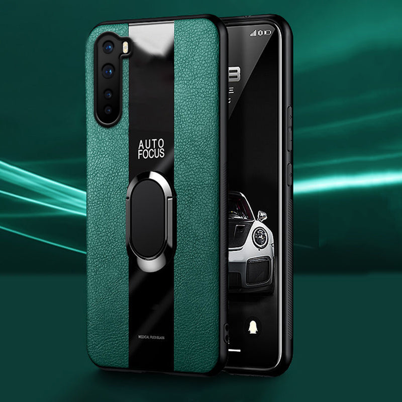 Plexiglass Luxury Leather Ring Case - OnePlus