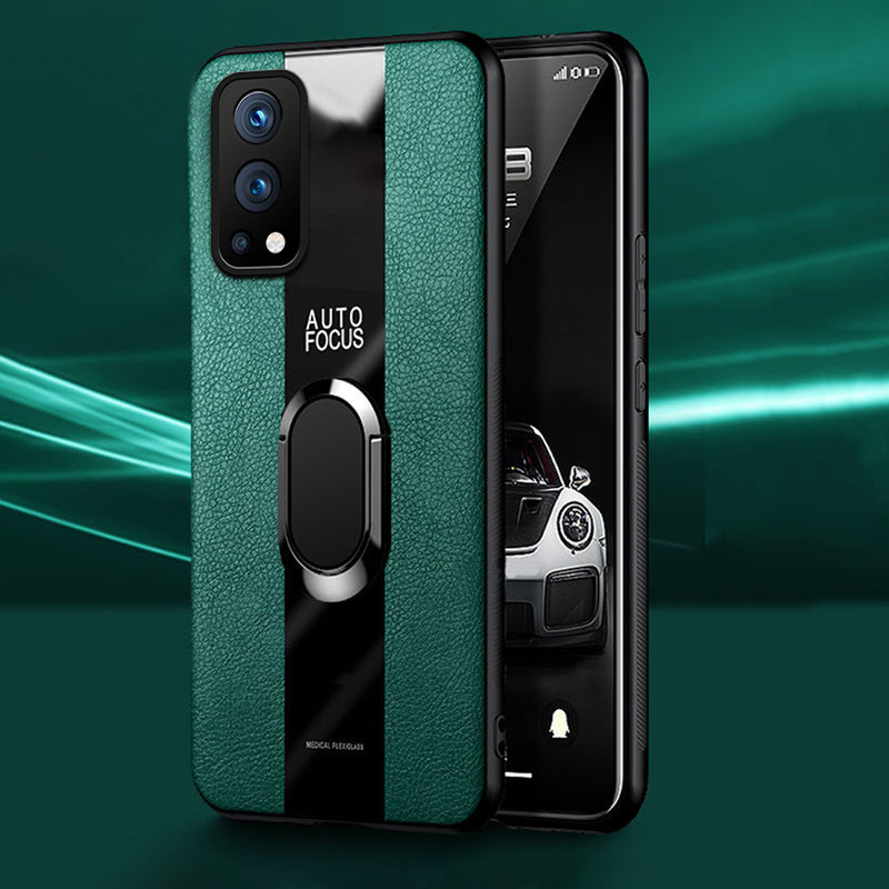 Plexiglass Luxury Leather Ring Case - OnePlus