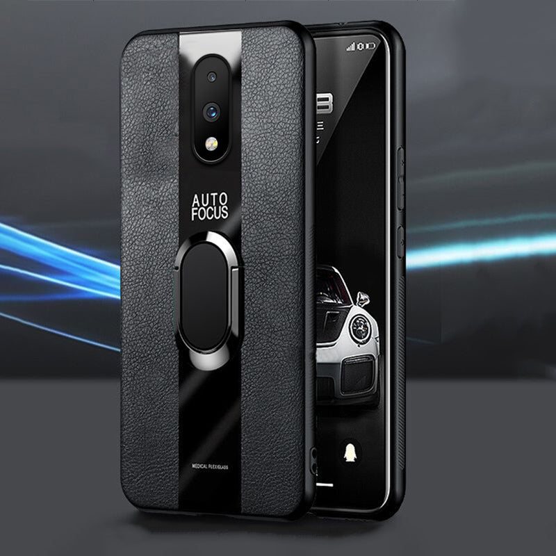 Plexiglass Luxury Leather Ring Case - OnePlus