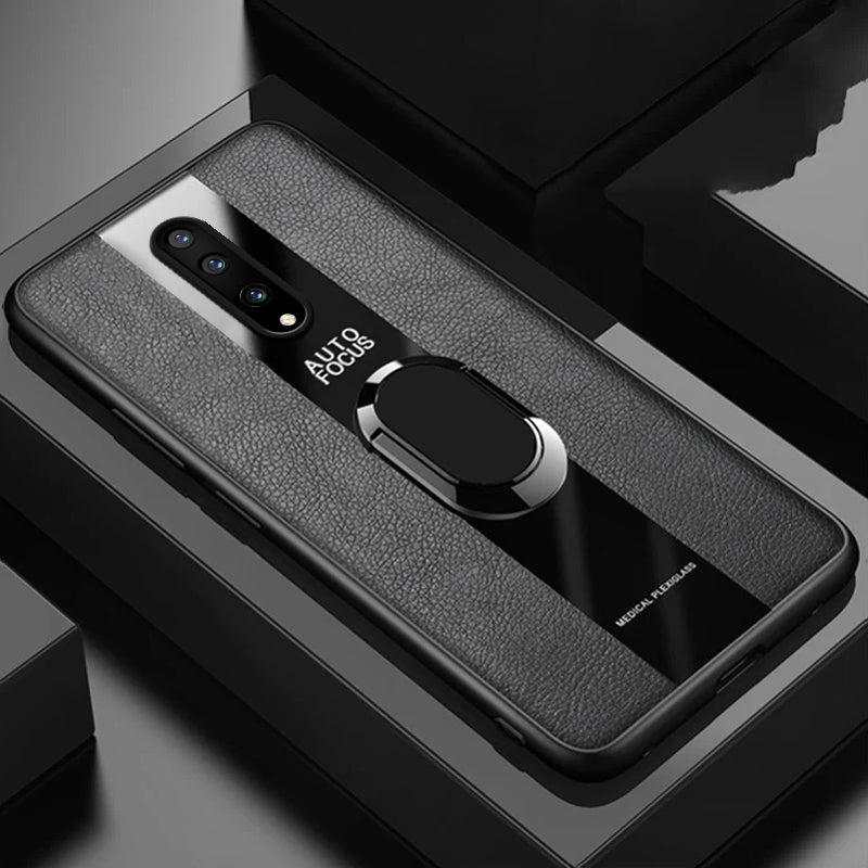 Plexiglass Luxury Leather Ring Case - OnePlus