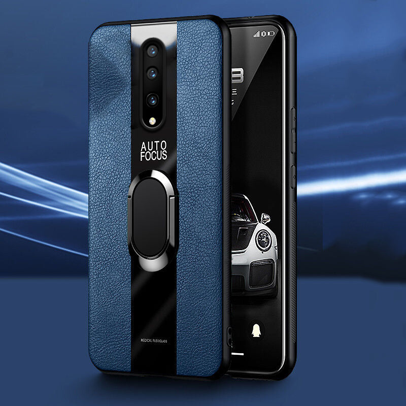 Plexiglass Luxury Leather Ring Case - OnePlus