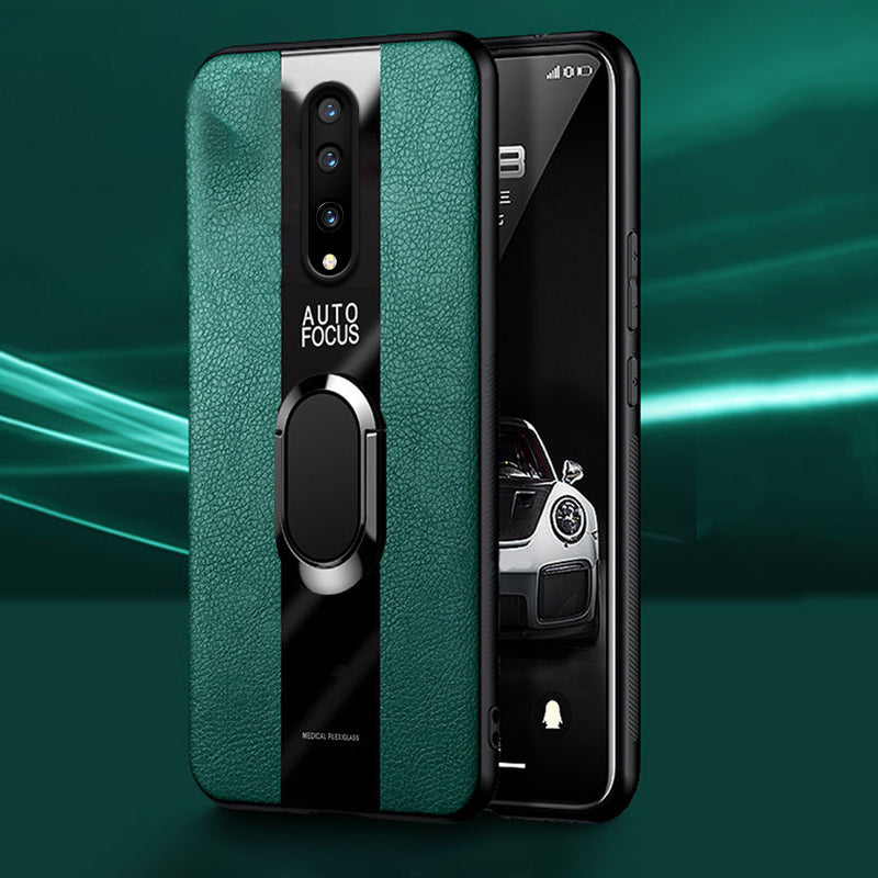 Plexiglass Luxury Leather Ring Case - OnePlus
