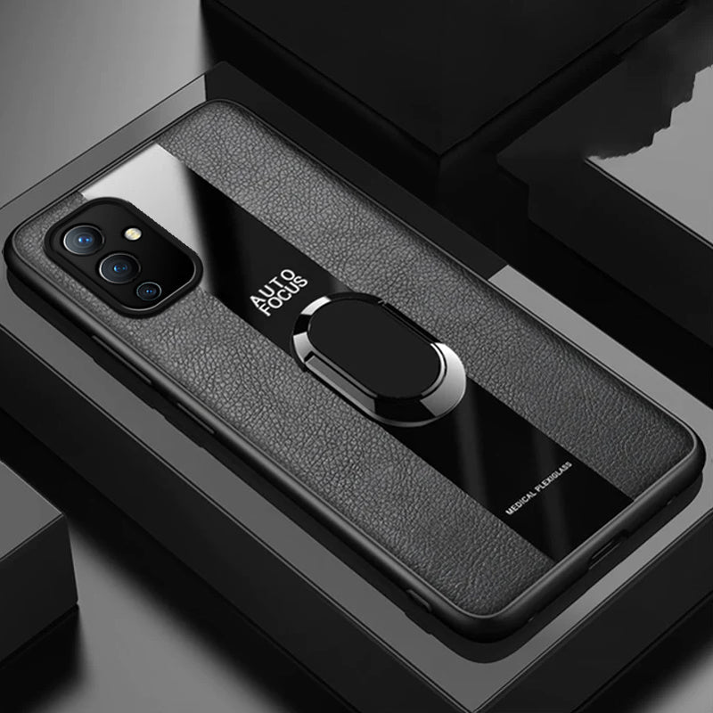 Plexiglass Luxury Leather Ring Case - OnePlus