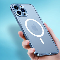 iPhone 14 Series Frosted Glass Magsafe Edition Magnetic Bumper Case