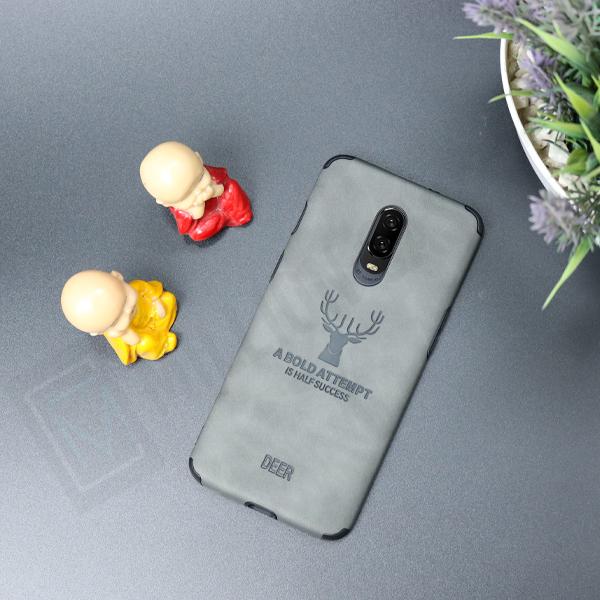 OnePlus 6T Shockproof Deer Leather Texture Case