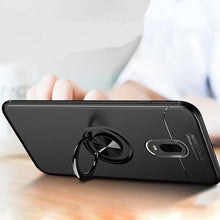 Load image into Gallery viewer, OnePlus 6T (3 in 1 Combo) Metallic Ring Holder Case + Tempered Glass + Earphones
