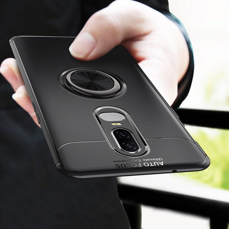 OnePlus 6 Metallic Finger Ring Holder Matte Case