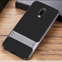 Load image into Gallery viewer, OnePlus 6T Silicone Bracket Dual Hybrid Kickstand Case
