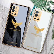 Load image into Gallery viewer, OnePlus Series (3 in 1 Combo) Eagle Pattern Electroplating Glass Case +Tempered Glass + Camera Lens Protector
