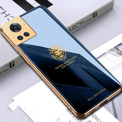 OnePlus 10 Series Lion Pattern Electroplating Glass Case
