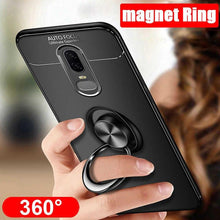 Load image into Gallery viewer, OnePlus 6 Metallic Finger Ring Holder Matte Case
