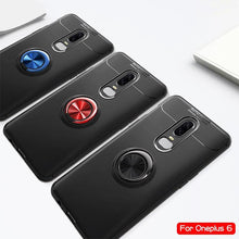 Load image into Gallery viewer, OnePlus 6 Metallic Finger Ring Holder Matte Case

