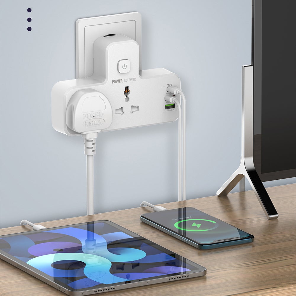 Smart Power Hub With Touch Control Night Lamp
