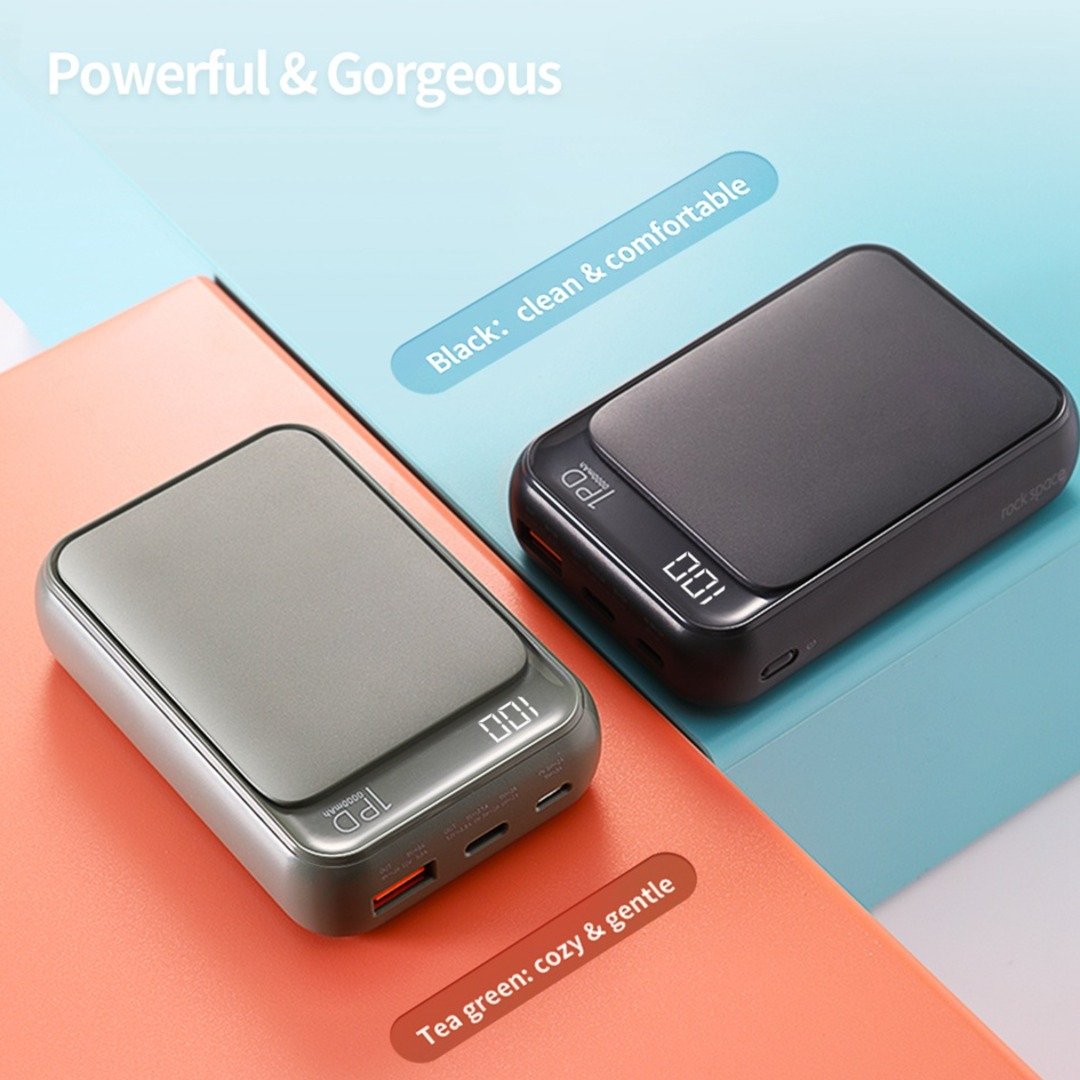 Rock space - P65 10000 mAh Mini PD Digital Display Power Bank