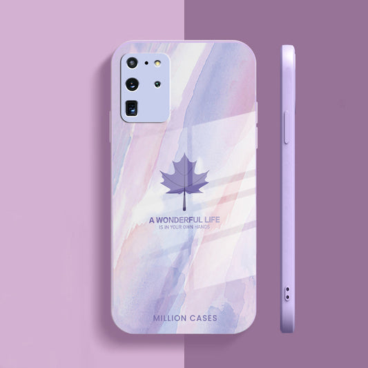 Galaxy S20 Ultra Watercolor Mapple Leaf Glass Case