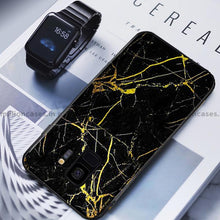 Load image into Gallery viewer, Galaxy S9 Gold Dust Texture Marble Glass Case
