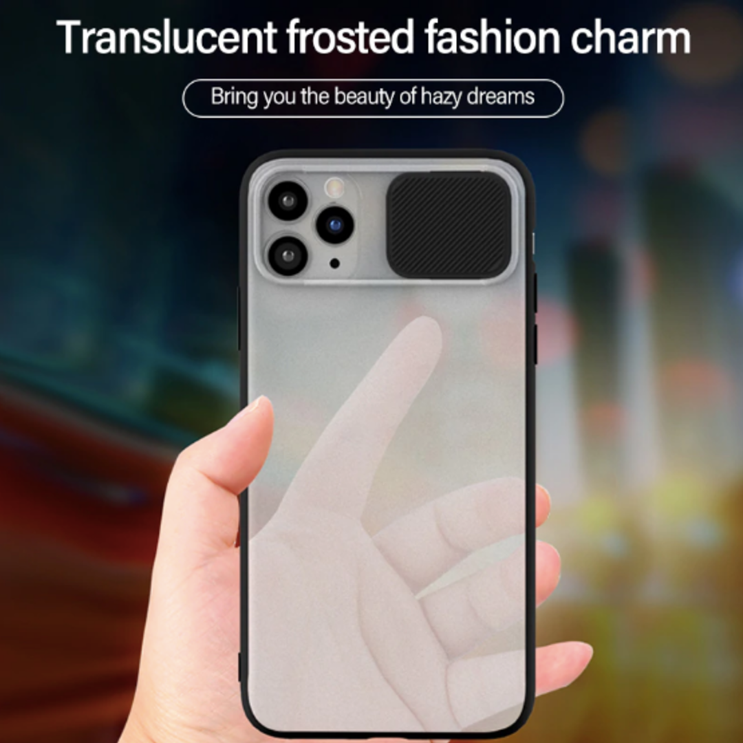 Camera Lens Slide Protection Matte Case - iPhone