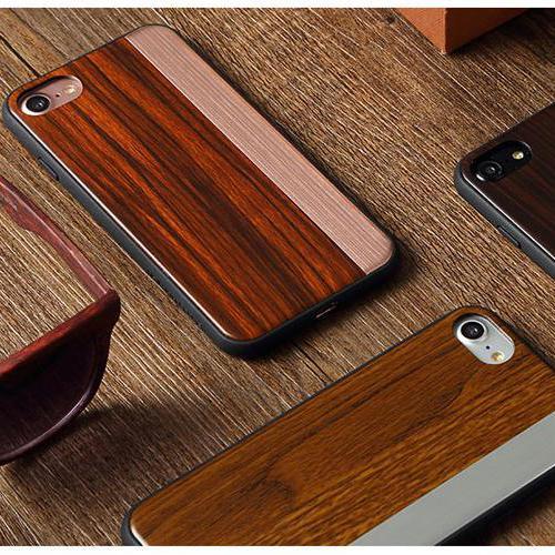 iPhone 8 Straight Pattern Wooden TPU Series Case