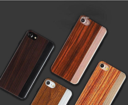 iPhone 8 Plus Straight Pattern Wooden TPU Series Case