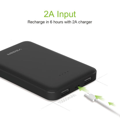 VEGER ® Dual-Port Palm-Size 10000 mAh Power Bank