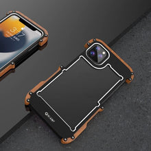 Load image into Gallery viewer, iPhone 13 R-Just Aluminium &amp; Natural Wood Anti-shock Bumper Case
